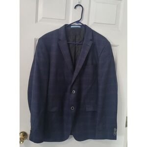 SAND Copenhagen ANGELICO Wool 52 /US 46 Sport Coat Blue Plaid  Blazer 2 Button